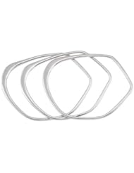 Lux Sterling Silver Set Of 3 Bangle Bracelets
