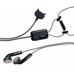 Nokia HS-3BK Fashion Stereo Headset - Black OEM Original Handsfree Headset with On Off switch for Nokia E60 / E61 / E62 / E70 / N70 / N71 / N80 / N90 / 3230 / 3250 / 5140 / 5140i / 6020 / 6021 / 6070 / 6101 / 6102 / 6102i / 6103 / 6125 / 6136 / 6155i / 6170 / 6230 / 6230i / 6233 / 6235 / 6235i / 6236 / 6236i / 6255 / 6255i / 6256 / 6256i / 6260 / 6265i / 6270 / 6280 / 6282 / 6681 / 6682 / 6810 / 7260 / 7270 / 7360 / 7370 / 7710 / 9300 / 9300i / 9500