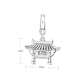 Temple - Platinum Plated Silver Charm