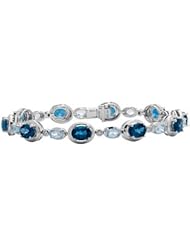 Blue Topaz and Diamond Bracelet in 14kt White Gold