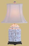 Classic Traditional Formal Quality Lighting - 22" Porcelain Scallops Tea Jar Oriental Style Fine Table Lamp