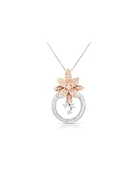 18k WHITE/ROSE GOLD WOMENS PENDANT LP-4392 DIAMOND 0.42CT TW