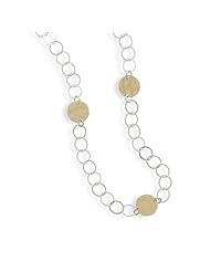 25" Link Necklace with 14 Karat Gold Plated Discs