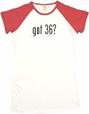 got 36? Women's Tee Shirt Large-White/Red Babydoll (petite fit)