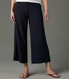 Eileen Fisher Palazzo Pant with Yoke in Silk Georgette Crepe