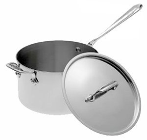 All-Clad Brushed Stainless D5 4-Quart Sauce Pan with Lid