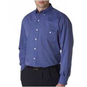 Buy Bill Blass Premium Mens Wrinkle Free End on End Shirt with Pocket - French Blue by A&E Designs