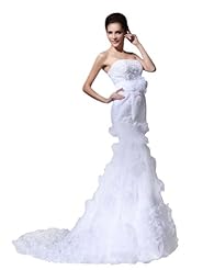 Organza/Satin Mermaid Floral Print Applique Wedding Dress 
