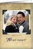 Vintage Insert Your Photo Engagement Card Card