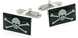 Skull and crossbone cufflinks with presentation box.