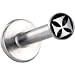 Surgical Steel Black and White IRON CROSS Logo Push In Labret