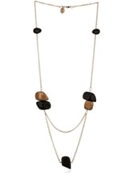 1AR by UnoAerre 18k Rose Gold Plated Wood Elements Necklace