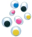 Colored Wiggle Eyes - Assorted, Assorted, Round/ Oval , 100 Pk