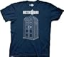 Dr. Doctor Who Police Booth Linear Tardis Navy T-shirt Tee XXL