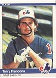 Terry Francona, Montreal Expos, 1984 Fleer Autographed Card