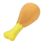 13cm Length Beige Chicken Leg Textured Pet Dog Sound Squeaky Dumbbell Toy