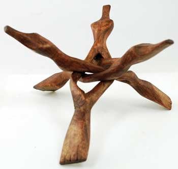 Large 3-Legged Wooden Cobra Stand