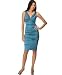 Nicole Miller Teal V-Neck Pinched Dress