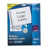 AVE8165 LABEL,INKJET,8.5X11,WE,25