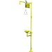 Bradley S19-310 Galvanized Steel 3 Spary Head Combination Drench Shower Eyewash Unit with Bowl, 20 GPM, 10" Width x 94-1/8" Height x 25-3/8" Depth, Yellow