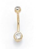 14K Bezel CZ Belly Ring ES-1262