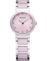 Bering Time 10725-999 Ladies Pink and Silver Ceramic Watch