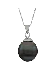 12mm Genuine Tahitian Pearl .925 Sterling Silver Necklace With 18" Chain