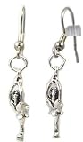 Sterling Silver Ice Skating Figure Skater Earrings 925