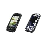 Premium Black with White Flowers Design Snap-On Cover Hard Case Cell Phone  ....
