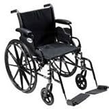 Drive Medical Cruiser III Light Weight Wheelchair with Various Flip Back Arm Styles and Front Rigging Options, Black, 20