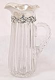 Romantically inscribed cut/sterling pitcher