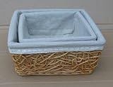 Set of quality wicker storage baskets