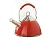 2.5L RED ENAMEL STAINLESS STEEL WHISTLING KETTLE
