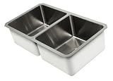 Stainless Steel Stainless Steel Undermount Double Rectangular Sink with Apron [ 1 Unit ]