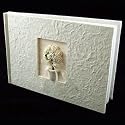 Handmade Paper Cream Rose in Pot Wedding Guest Books - Free UK Delivery!