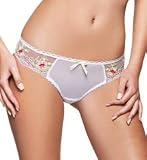 Freya Eleanor White Embroidered Thong