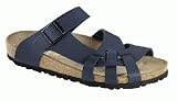 Birkenstock slippers Pisa from Birko-Flor in blue with a regular insole