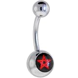 RED STAR Logo Belly Button Ring