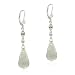 Sterling Silver Drop-Shaped Green Amethyst Earrings