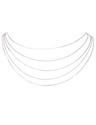 Rose Gold Plated Sterling Silver Two-Tone Multi-Chain Necklace, 16"+2" Extender