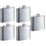 Personalized Set of 5 6oz Stainless Steel Groomsman Flask - Engraved