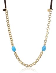 The SAK Pave Adjustable Turquoise Necklace, 36"