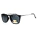 SA106 Mens Polarized Lens Classic Minimal Thin Plastic Horn Rim Sunglasses All Black