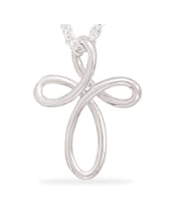 MMA Silver - Polished Woven Cross Pendant