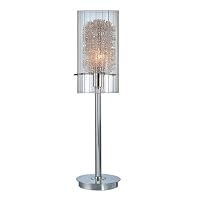 Lite Source LS-20377 Caldwell Table Lamp, Clear Glass and Chrome with 7.5-Inch High Aluminum