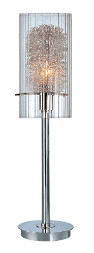 Lite Source LS-20377 Caldwell Table Lamp, Clear Glass and Chrome with 7.5-Inch High Aluminum