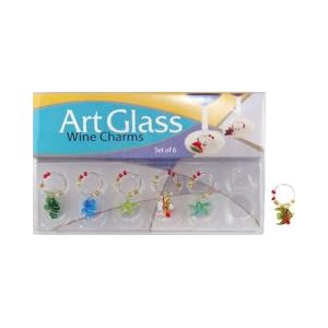 Click here to buy Art Glass Wine Charms Assorted Sea Life Theme by Art Glass Wine Charms.