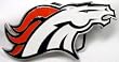 Denver Broncos Enamel Pewter Buckle, NFL Football Buckle