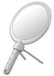 Hand Mirror with Stand 5X to 1X in Pearl White