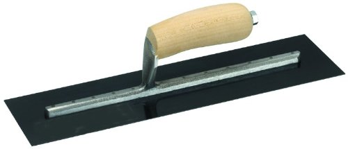 Best Price MARSHALLTOWN The Premier Line 12242 24-Inch by 4-Inch Blue Steel Finishing Trowel with Curved Wood Handle